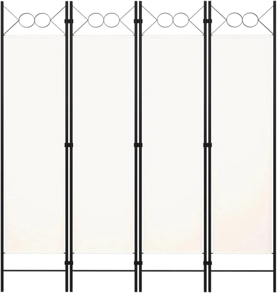 4-tlg. Raumteiler Cremeweiß 160x180 cm Bild 1