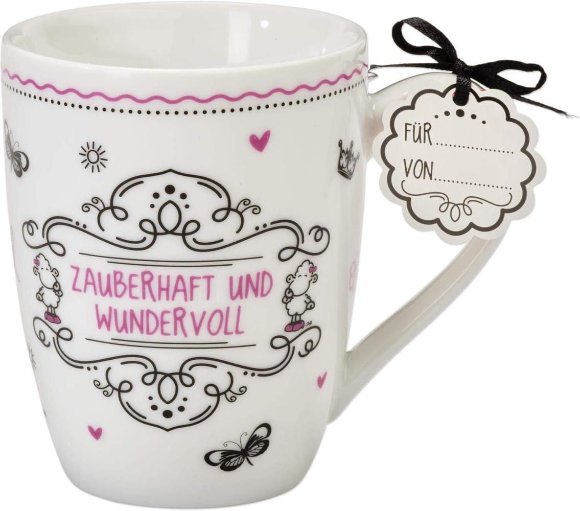 Sheepworld 59261 Lieblingstasse Zauberhaft und wundervoll, Porzellan Tasse, mit Geschenk Anhänger Bild 1