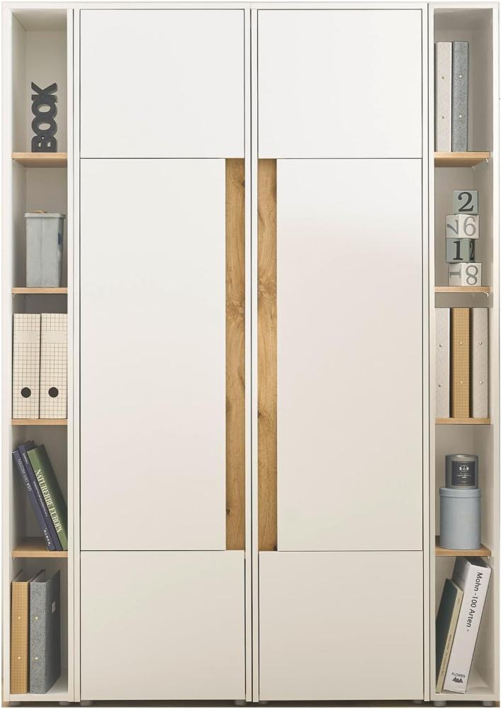 Aktenschrank Set Center in weiß und Eiche Wotan 140 x 200 cm Bild 1