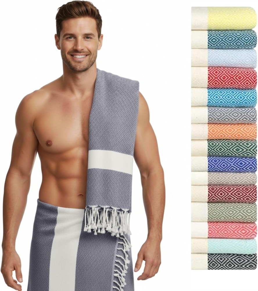 furora HOLIDAY Saunatuch Saunahandtuch Saunatuch Damen + Herren, Hamamtuch groß 100x200 XXL Bild 1