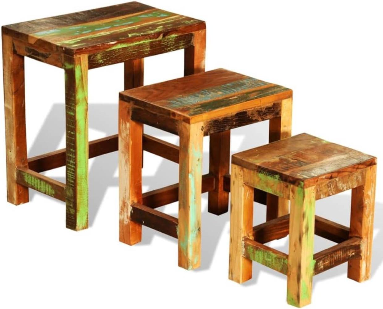 vidaXL Satztisch-Set 3-tlg. Vintage Altholz Bild 1