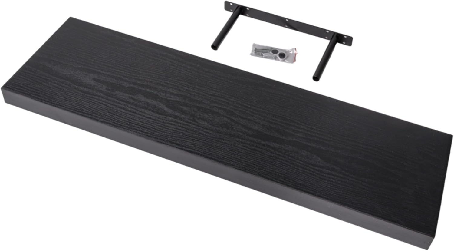 Velano - Bücherregal Wand - Wandregal 118x23.5 cm - Regal Wand - Schweberegal - Hängeregal - Regalbrett - Schwarz Holz - Küchenregal - Bücherregal Kinder - Deko Wohnzimmer - Gewürzregal Wand Bild 1