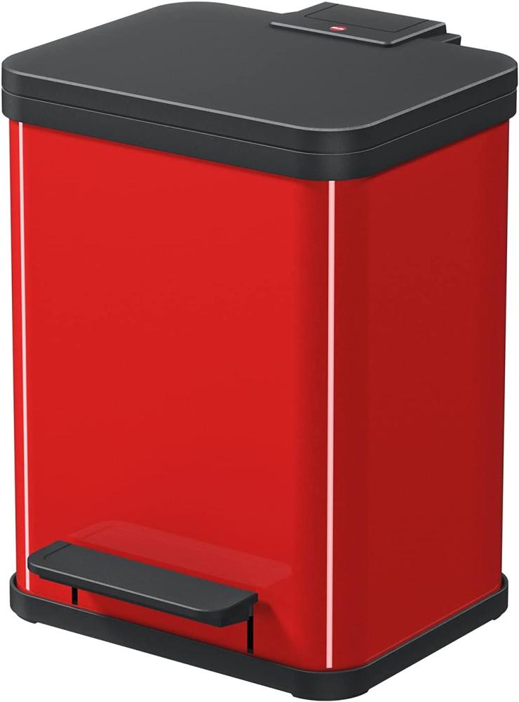 Hailo Treteimer Öko uno Plus M, Abfalleimer, Mülleimer, Stahlblech, Rot, 17 L, 0619-240 Bild 1