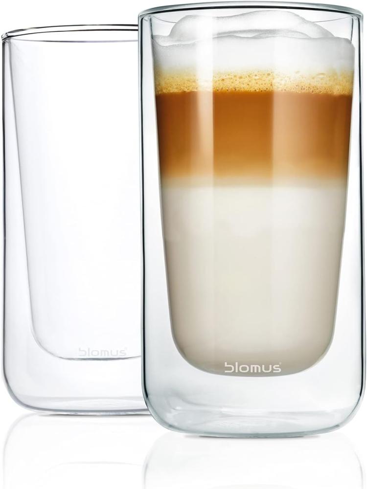 Blomus Nero Latte Machiattogläser-Set, 2-tlg, Thermo-Latte Machiattogläser, Latte Machiattobecher, Glas, Becher, 320 ml, 63655 Bild 1