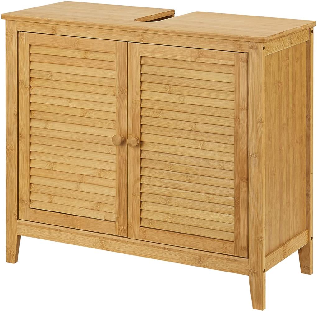 Bambus Waschbeckenunterschrank Värmdö 60x67x30cm [en. casa] Bild 1