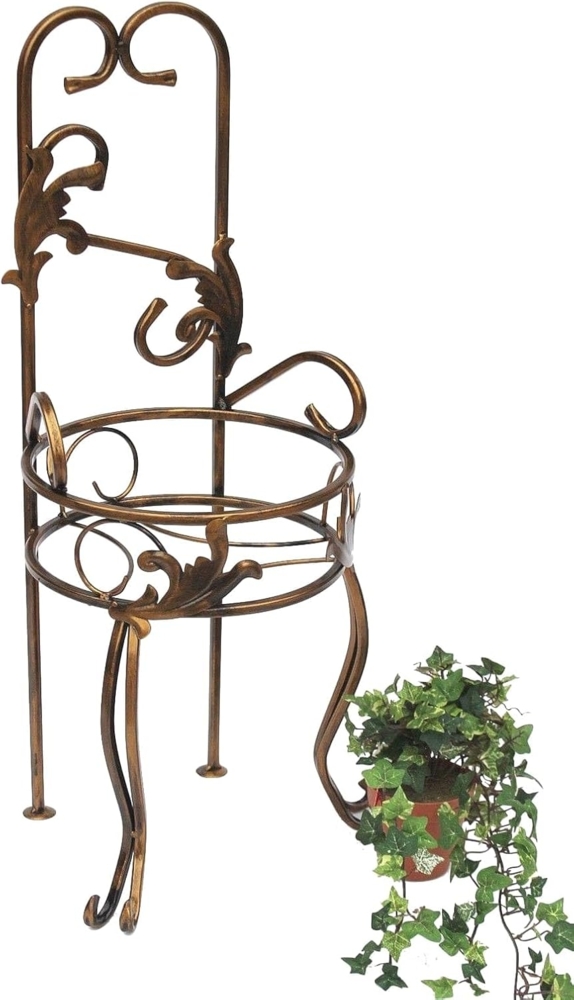 DanDiBo Blumenhocker Metall Bronze Gold 10-1105 Blumenständer Modern Pflanzenständer Pflanzenhocker Pflanzensäule Bild 1