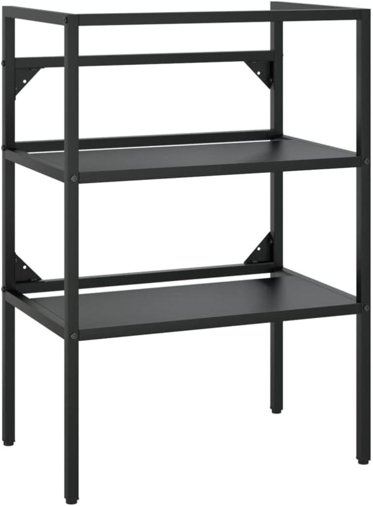 vidaXL Badezimmer Waschtischgestell Schwarz 59x38x83 cm Eisen 338488 Bild 1