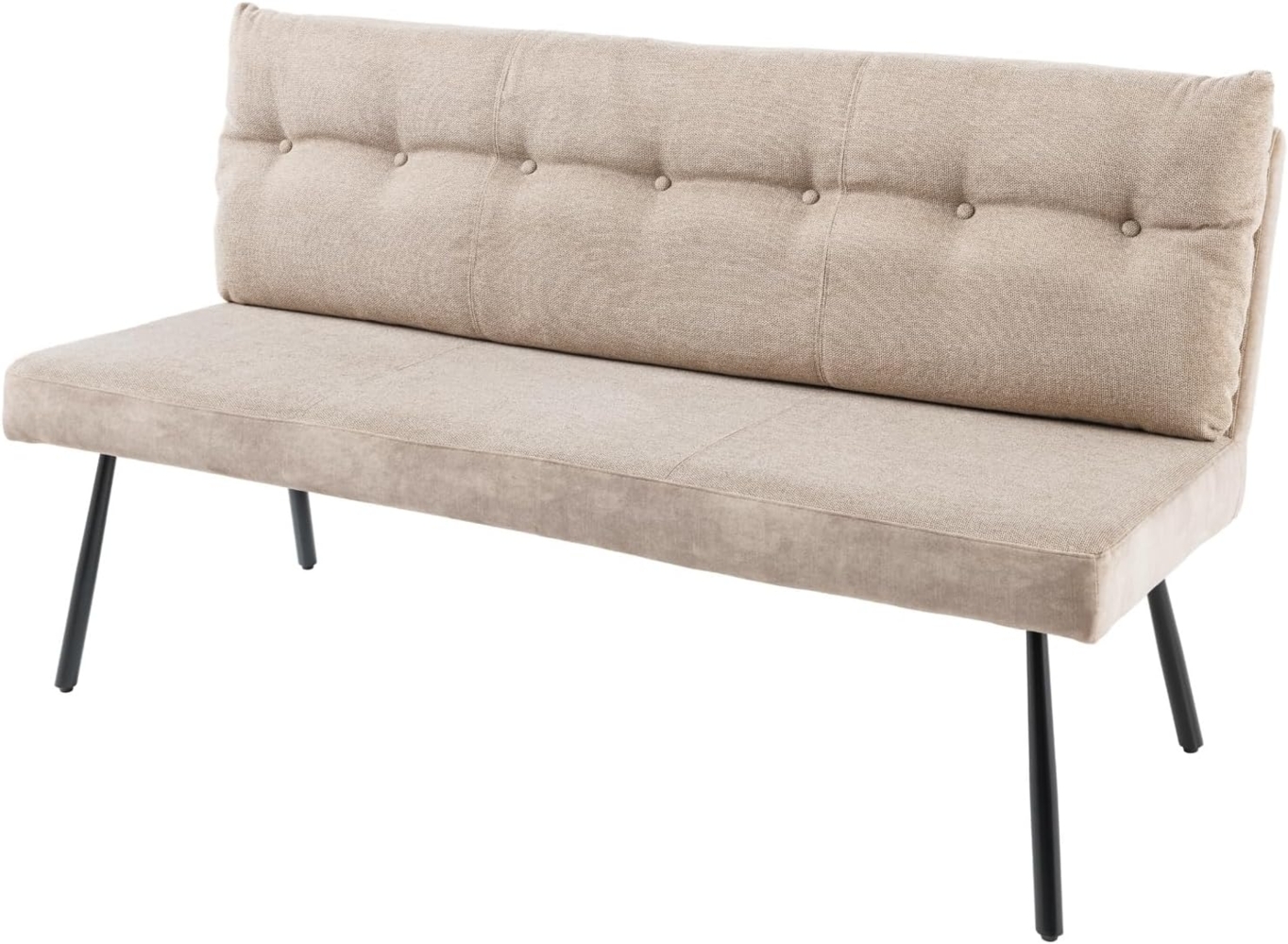 riess-ambiente Sitzbank BIG GEORGE 160cm champagner beige / schwarz (Einzelartikel, 1-St), Samt · Strukturstoff · mit Lehne · Metall· Federkern · Modern Design Bild 1