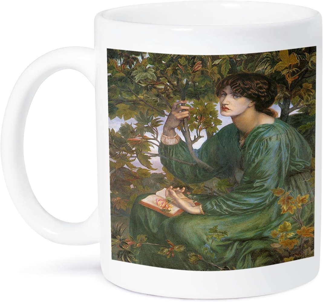 3dRose Day Dream, Dante Gabriel Rossetti Kaffeebecher, Keramik, Weiß, 12,7x11,43 cm x Stollen Bild 1