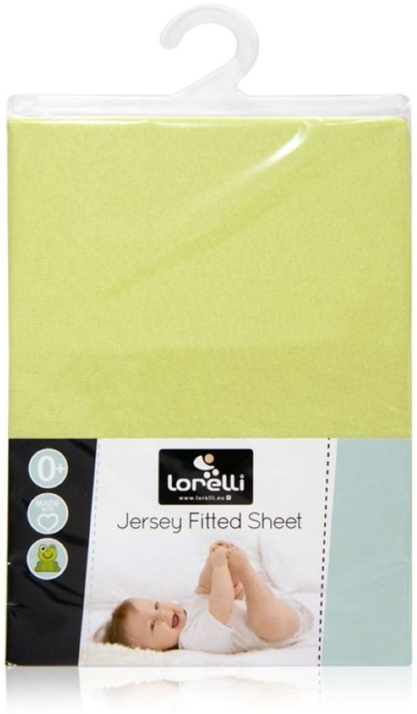 Lorelli Babybett Spannbetttuch Jersey 60x120 cm Bettlaken, waschbar grün Bild 1