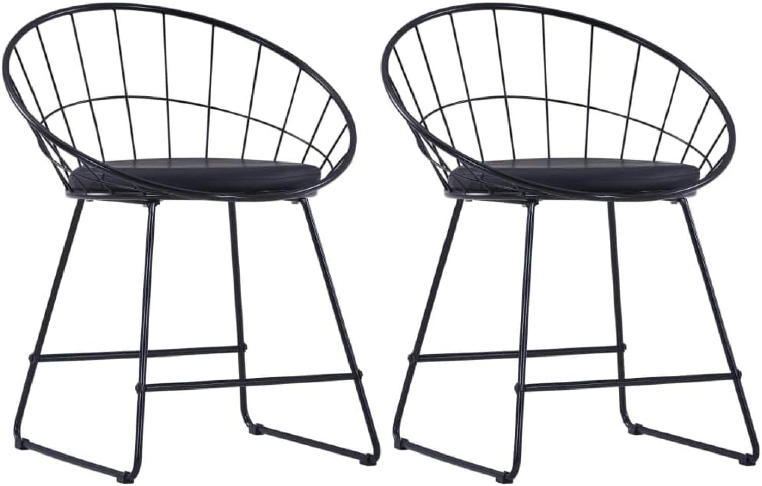 vidaXL Esszimmerstühle 2 Stk. Schwarz Kunstleder Stahl 247274 Bild 1