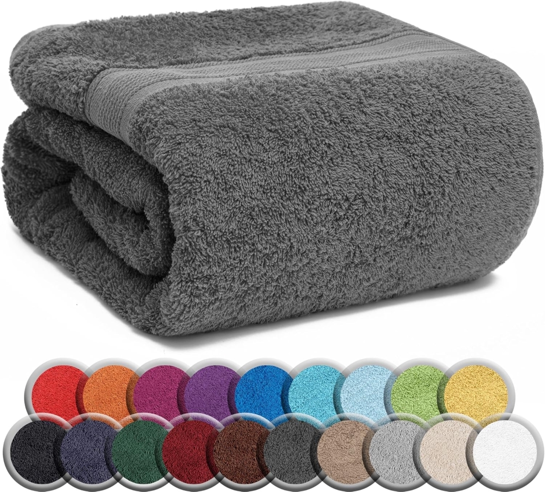 NatureMark SAUNATÜCHER Premium Qualität 80x200 cm SAUNATUCH Sauna-Handtuch 100% Baumwolle Farbe: Anthrazit Grau Bild 1