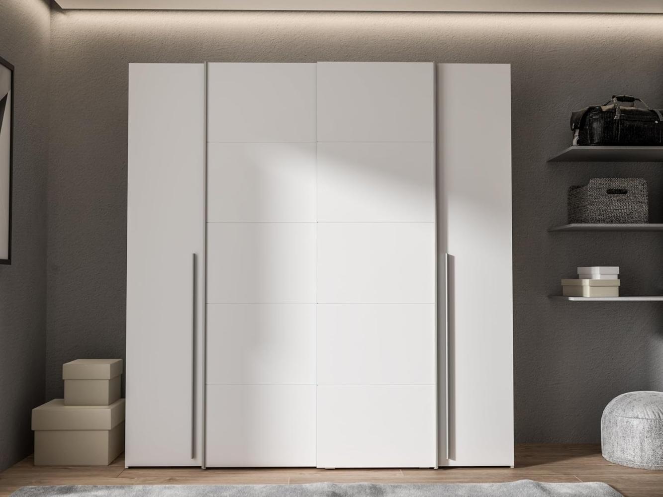 Forte 'Narago' Kleiderschrank, Holzwerkstoff weiß, 200,1 x 210 x 61,2 cm, ohne Spiegel Bild 1