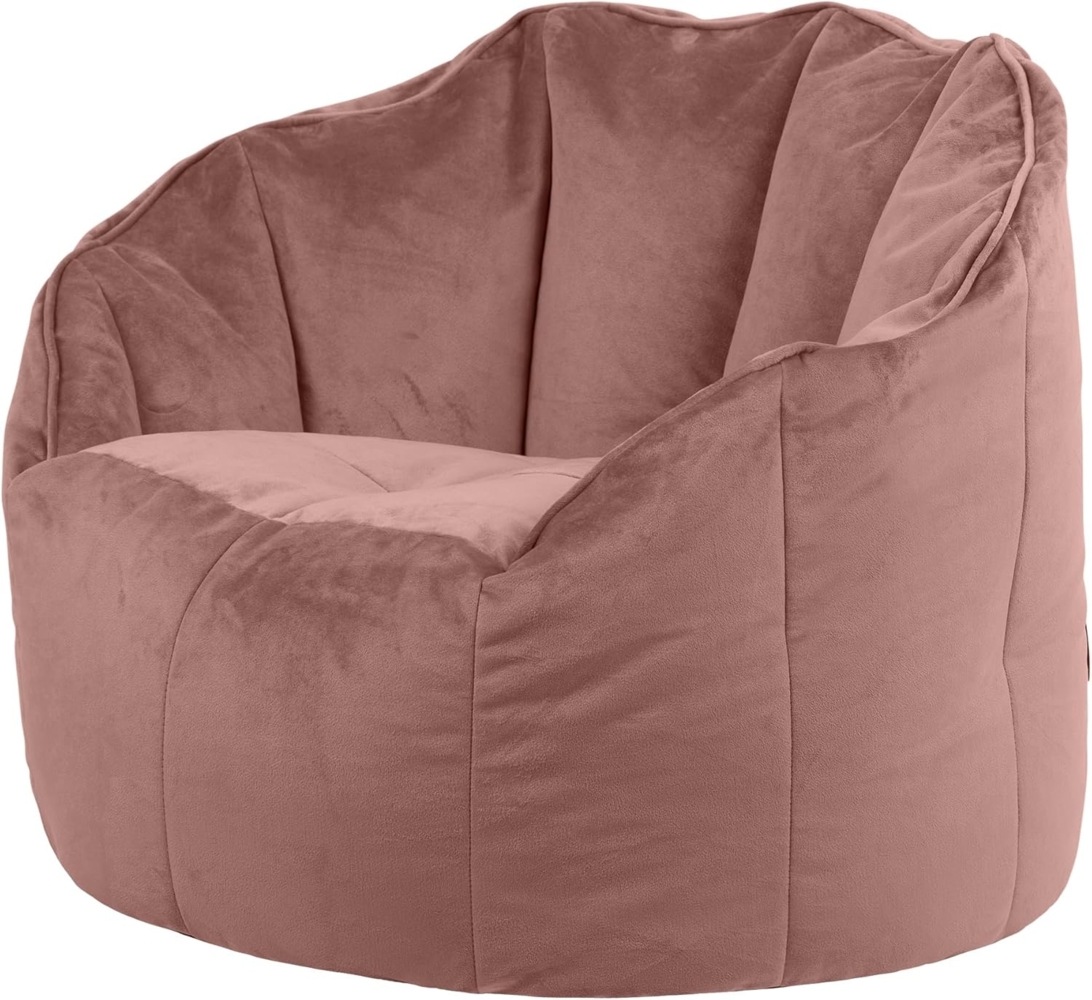 icon Sitzsack-Sessel „Sirena“, Rosa, Samt, Plüsch XL Sitzsack Erwachsene mit Füllung für das Wohnzimmer, Groß Indoor Sitzsäcke Bild 1