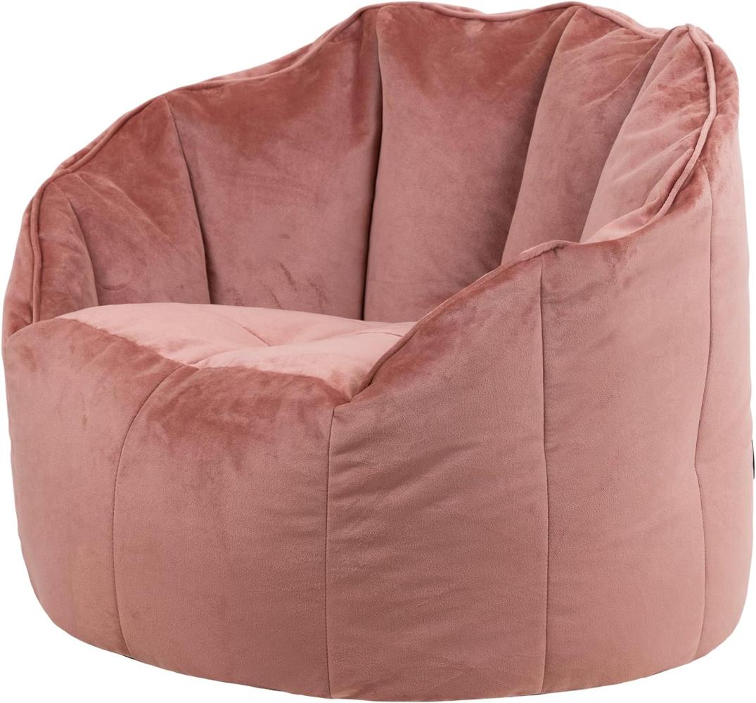 icon Sitzsack-Sessel „Sirena“, Rosa, Samt, Plüsch XL Sitzsack Erwachsene mit Füllung für das Wohnzimmer, Groß Indoor Sitzsäcke Bild 1