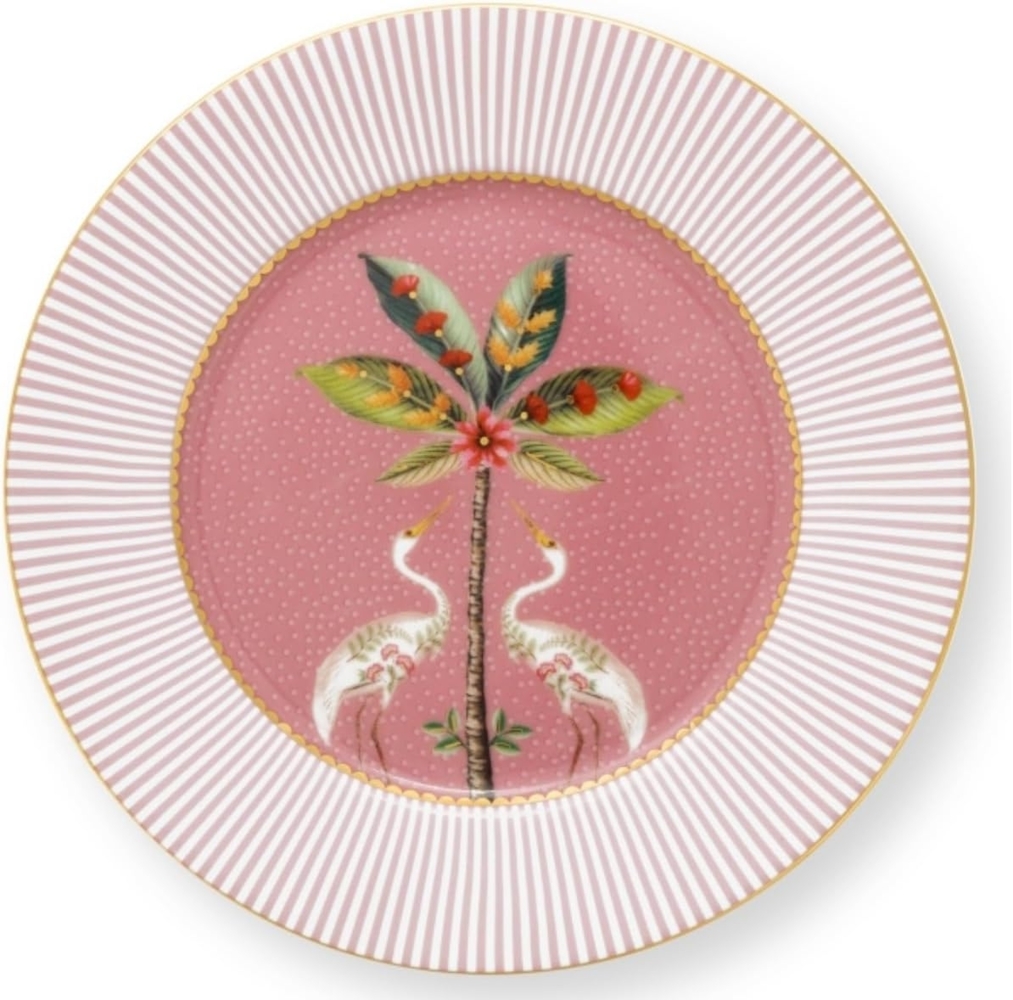 PiP Studio Brotteller La Majorelle Brotteller pink mit Palme 17 cm, Plate La Majorelle Pink 17cm Bild 1