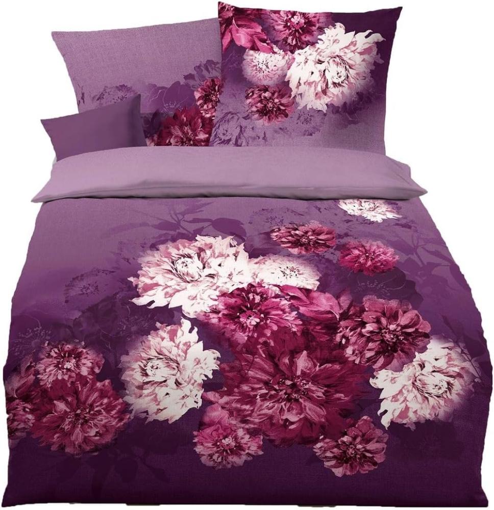 JACK Bettwäsche JACK by Kaeppel Fein Biber Bettwäsche 2 tlg 135x200cm Flamenco Violett, Biber, 2 teilig, farbenfrohes Blumenmotiv, Elegante Optik Bild 1