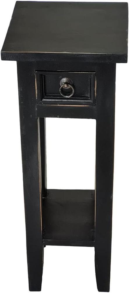 LioLiving®, Telefontisch Telefonkonsole Orkney im Vintage-Look aus Mahagoniholz (schwarz) (#400018) Bild 1