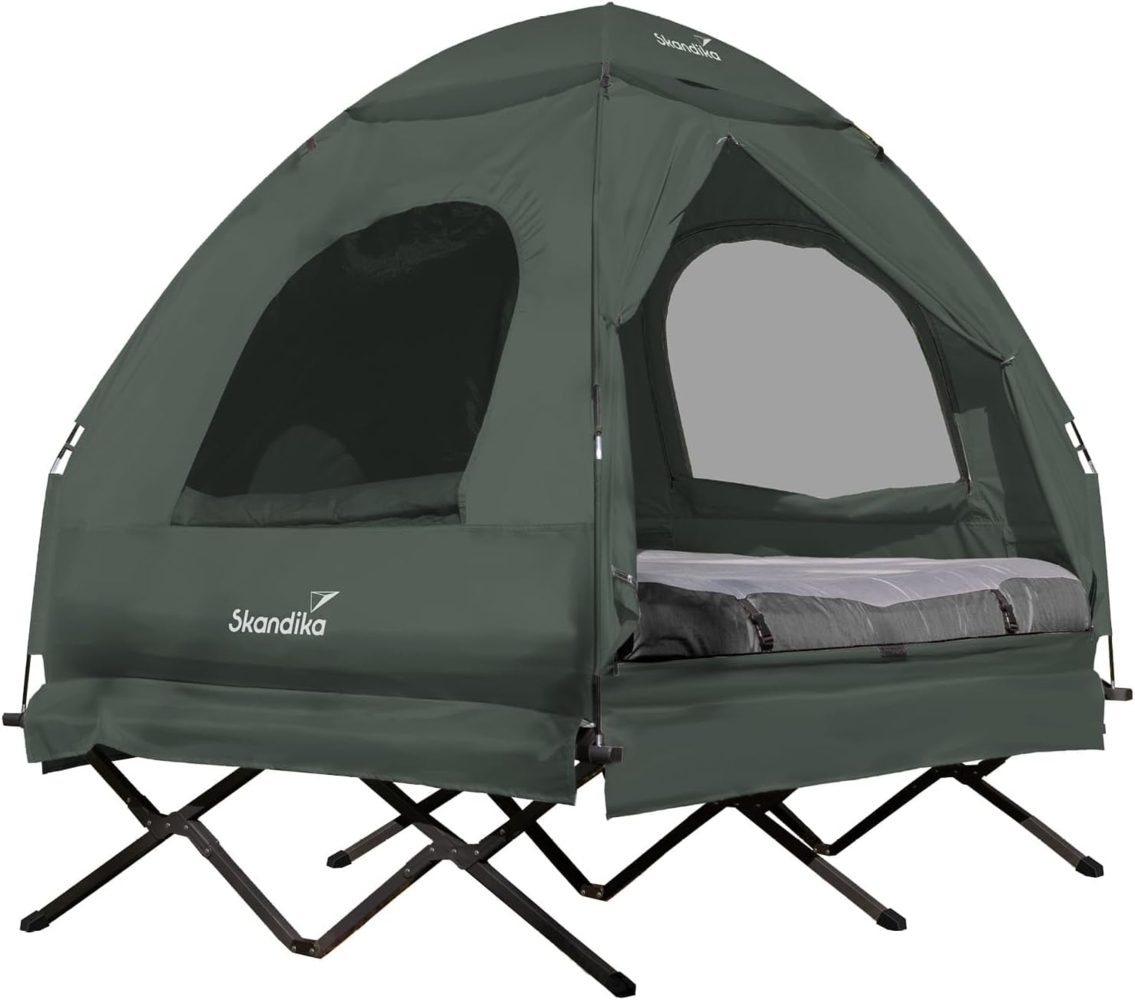 Skandika Feldbett Zeltliege Haug für 2 Personen, wasserdicht, erhöhtes Campingbett aufblasbare Luftmatratze, bis 160 kg, Angelzelt, Bettzelt, Outdoor Bild 1