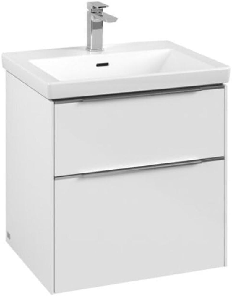 Villeroy & Boch Subway 3.0, 572x576x478 mm, Waschbeckenunterschrank, 2 Auszüge, C57802, Farbe: Front/Korpus: Brilliant White, Griff: Aluminium glänzend - C57800VE Bild 1