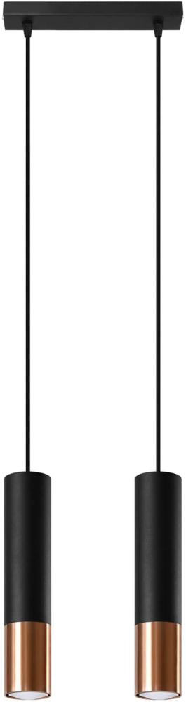Pendelleuchte, Schwarz, Kupfer, Stahl, H 100 cm Bild 1