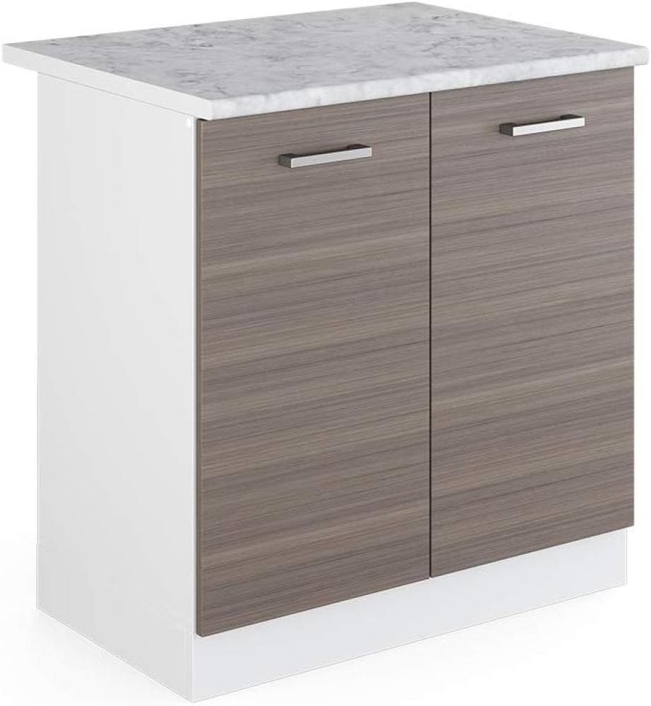 Vicco Küchenschrank R-Line Hängeschrank Unterschrank Küchenzeile Küchenunterschrank Arbeitsplatte, Möbel verfügbar in anthrazit und weiß (edelgrau mit Arbeitsplatte, Spülenunterschrank 80 cm) Bild 1