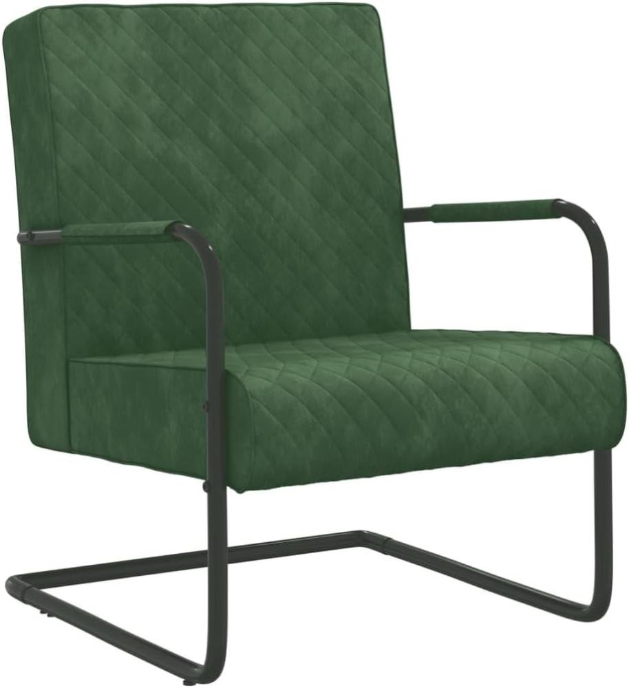vidaXL Freischwinger Dunkelgrün Samt [325726] Bild 1