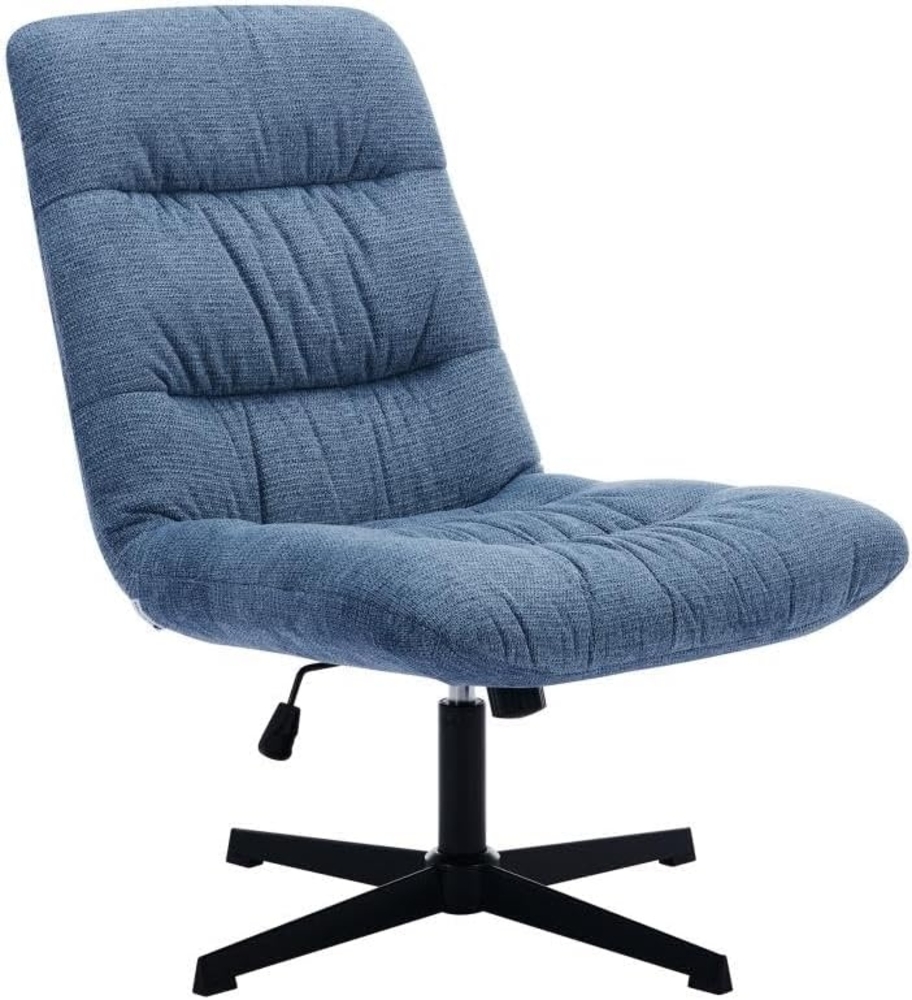 Vente-unique - Drehsessel - melierter Stoff - Blau - SELENDO Bild 1