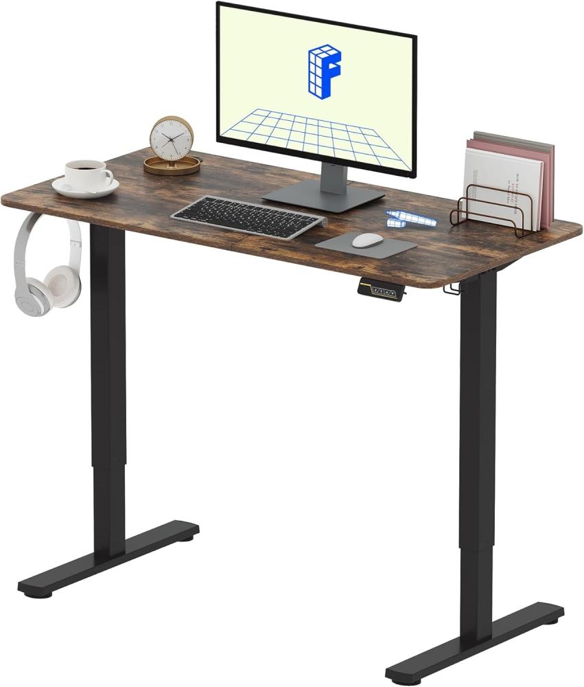 FLEXISPOT Elektrischer Höhenverstellbarer Schreibtisch 120 x 60 cm, Ergonomischer Tischplatte, Steh-Sitz Tisch Computertisch, einfache Montage, Adjustable Desk(braun) Bild 1