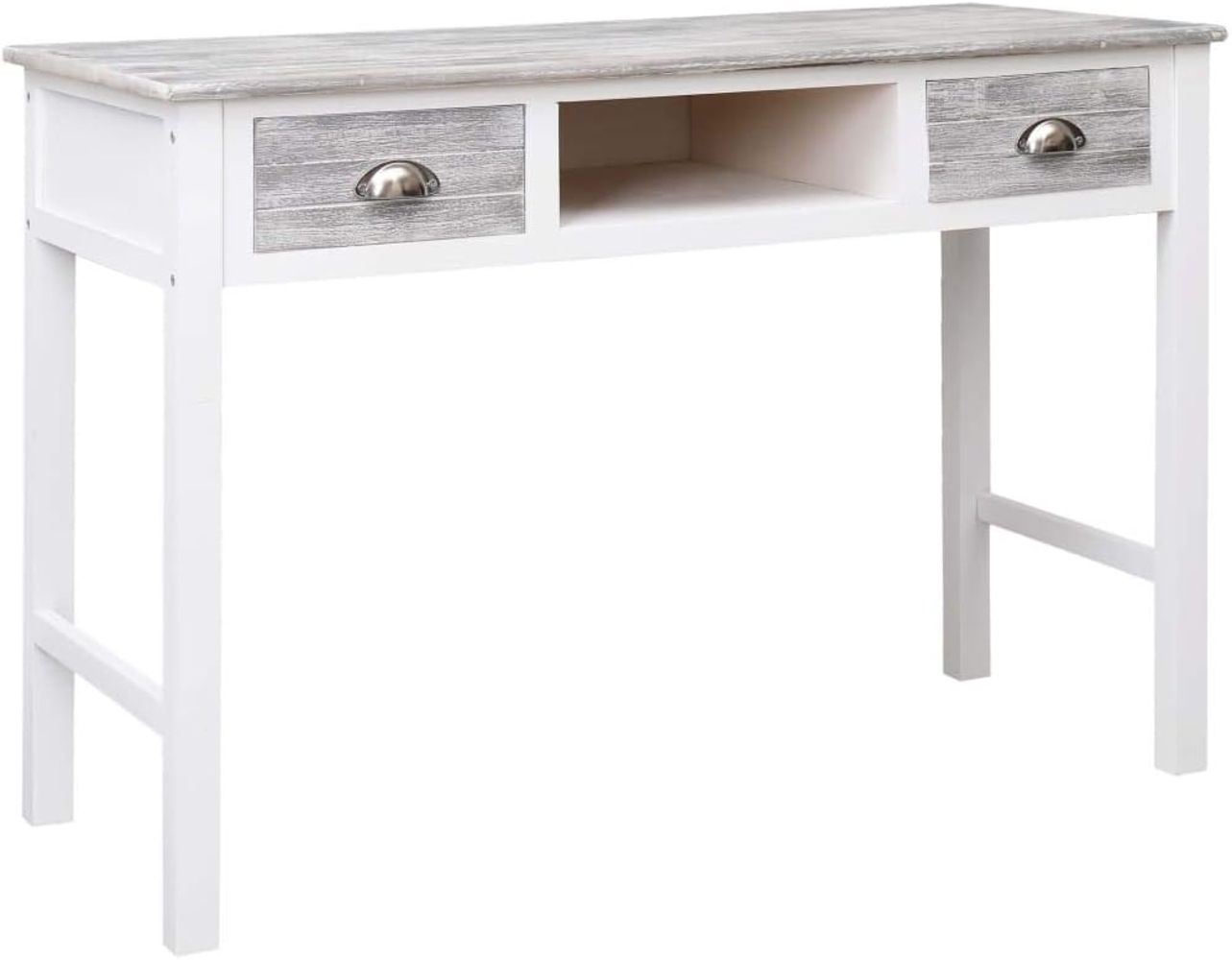Schreibtisch mit 2 Schubalden, Holz Grau, 110 × 45 × 76 cm Bild 1