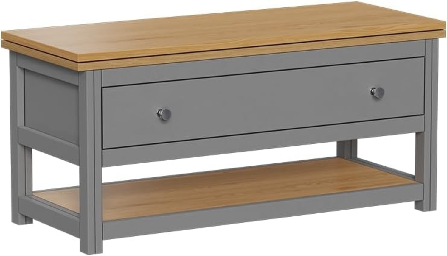 Couchtisch Vikla Anthrazit/Eiche 100 x 40 cm mit ausklappbarer Tischplatte Vicco Bild 1