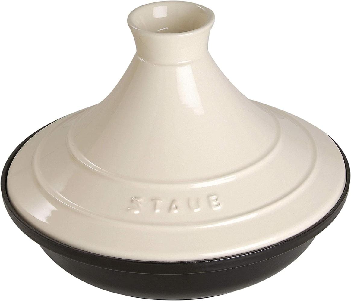 Staub Tajine 20cm rund cream, Gusseisen Auflaufformen + Bräter Bild 1