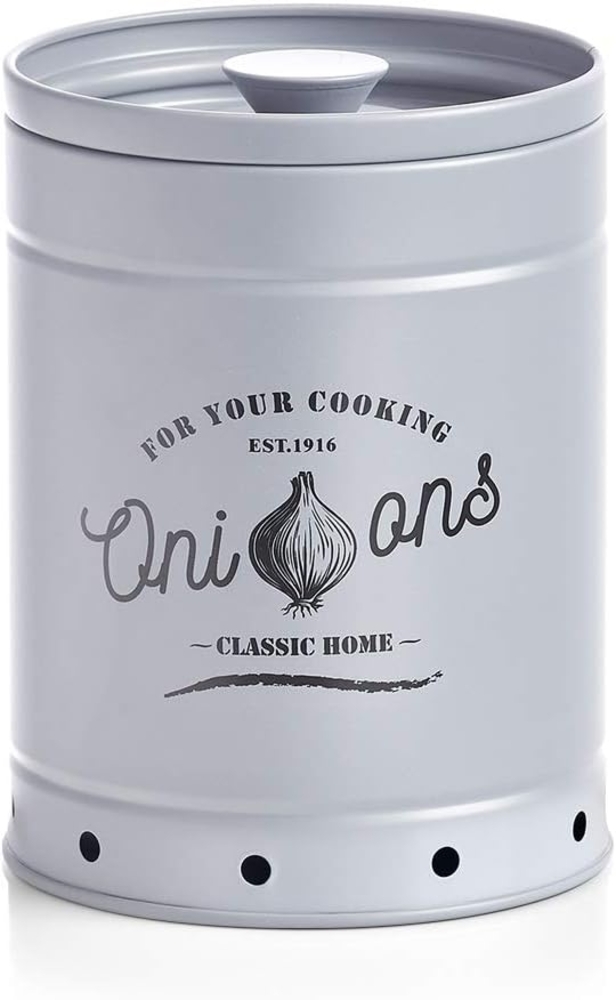 ZELLER 19346 Vorratsdose ZWIEBEL aus Metall, grau Bild 1