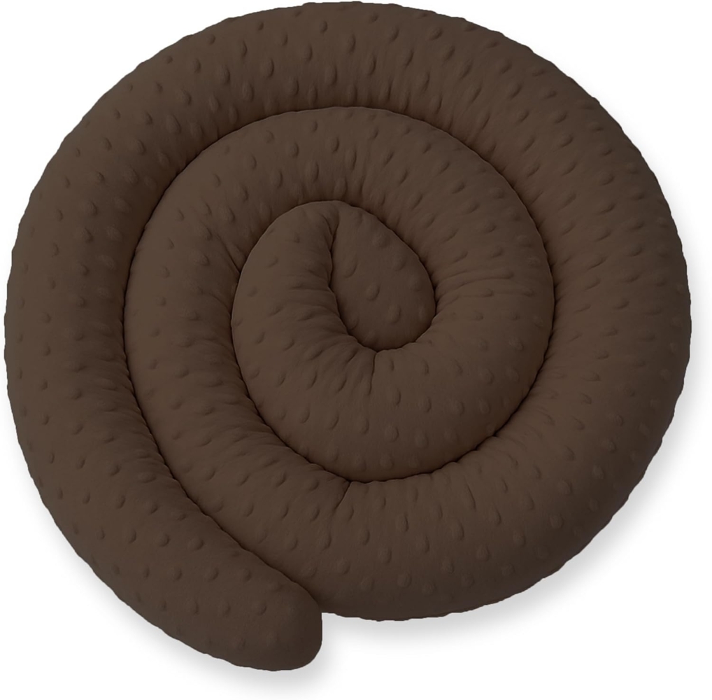 XL 155 cm Bettschlange für Allergiker Bettkissen Stillkissen Bettrolle Zierkissen Bettumrandung Schlange Handmade 100% Minky ekmTRADE (93 – Minky Dunkelbraun, 155 cm) Bild 1