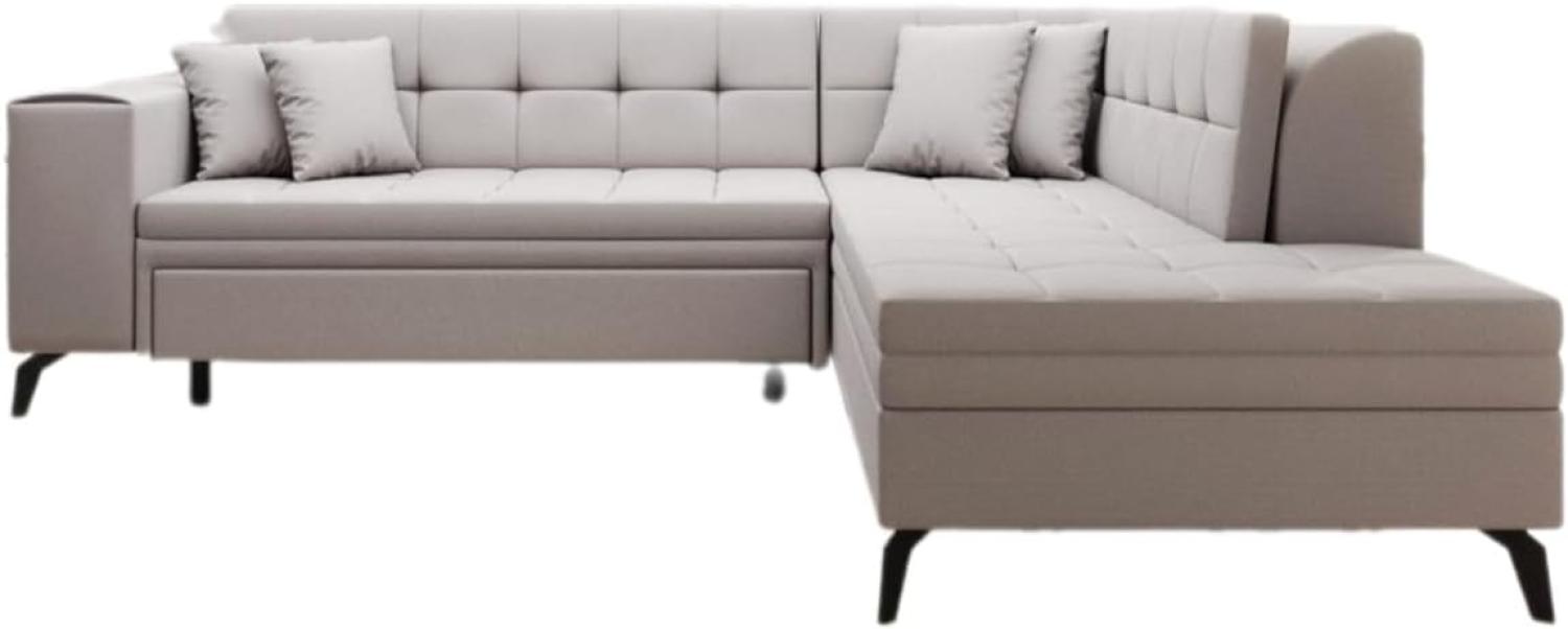 Designer Sofa Lania mit Schlaffunktion Stoff Beige Rechts Bild 1