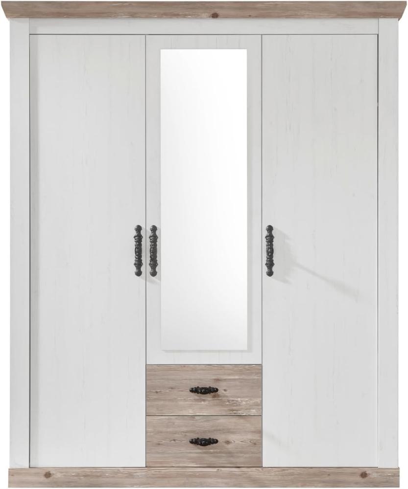 'Rovola' Kleiderschrank in Pinie weiß, Landhaus, 169 x 201 cm Bild 1