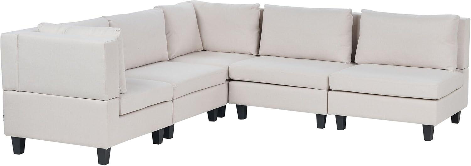 Beliani 'Unstad' Sofa, Beige, Stoff, 72 x 228 x 228 cm, ohne Ottomane, Rechts Bild 1