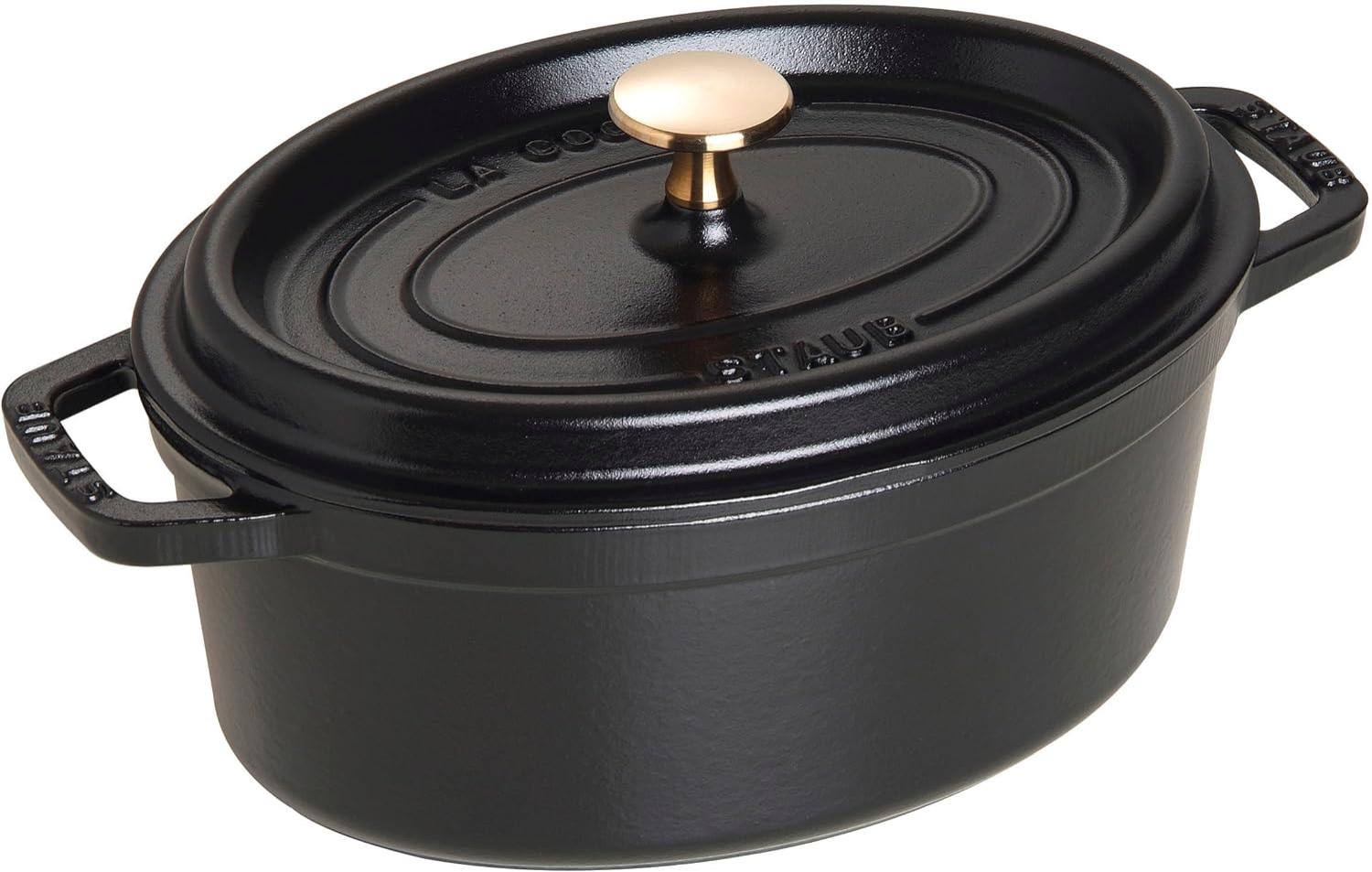 Staub La Cocotte Cocotte 23 cm, oval, Schwarz, Gusseisen Bild 1