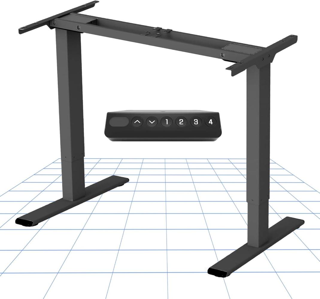 Flexispot ED2B Höhenverstellbarer Schreibtisch Elektrisch höhenverstellbares Tischgestell, passt für alle gängigen Tischplatten. Mit Memory-Steuerung und Softstart/-Stop, Schwarz Bild 1