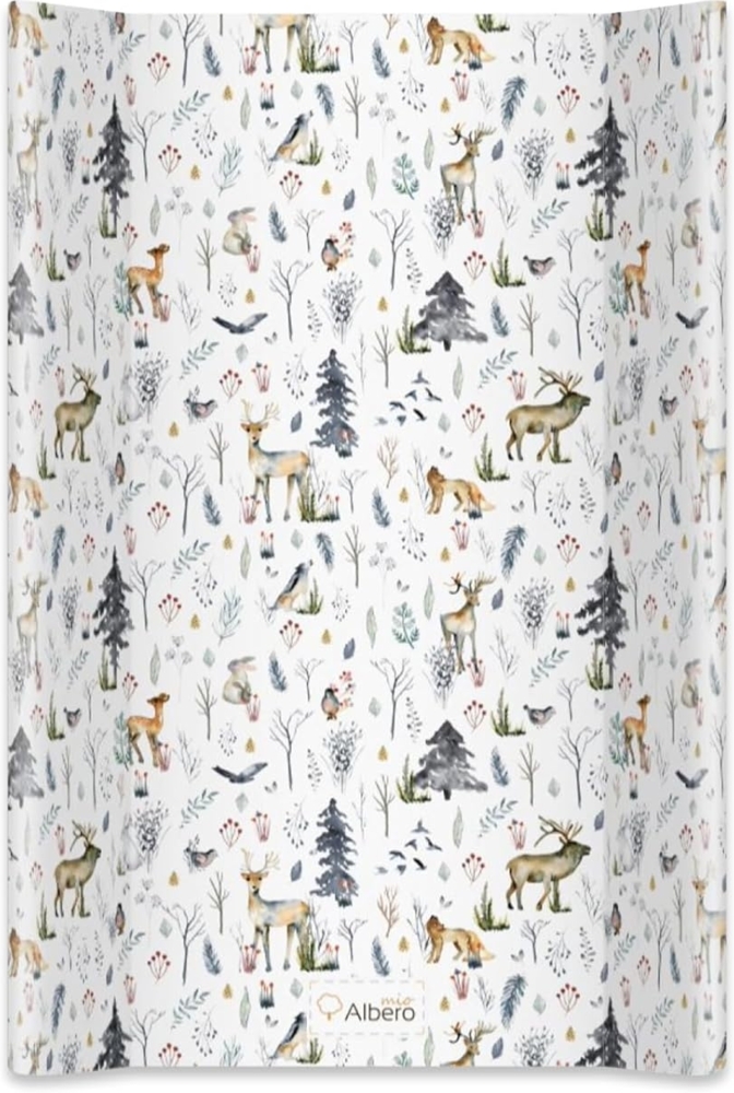 Albero Mio Hardcover Wickeltisch | 80x47 cm | Wickeltisch für Kinderbett oder Kommode | Wickeltisch mit Sicherheitsfüßen | Babywickeltisch | Jungen- und Mädchenaufsatz | Skandinavischer Wald Bild 1