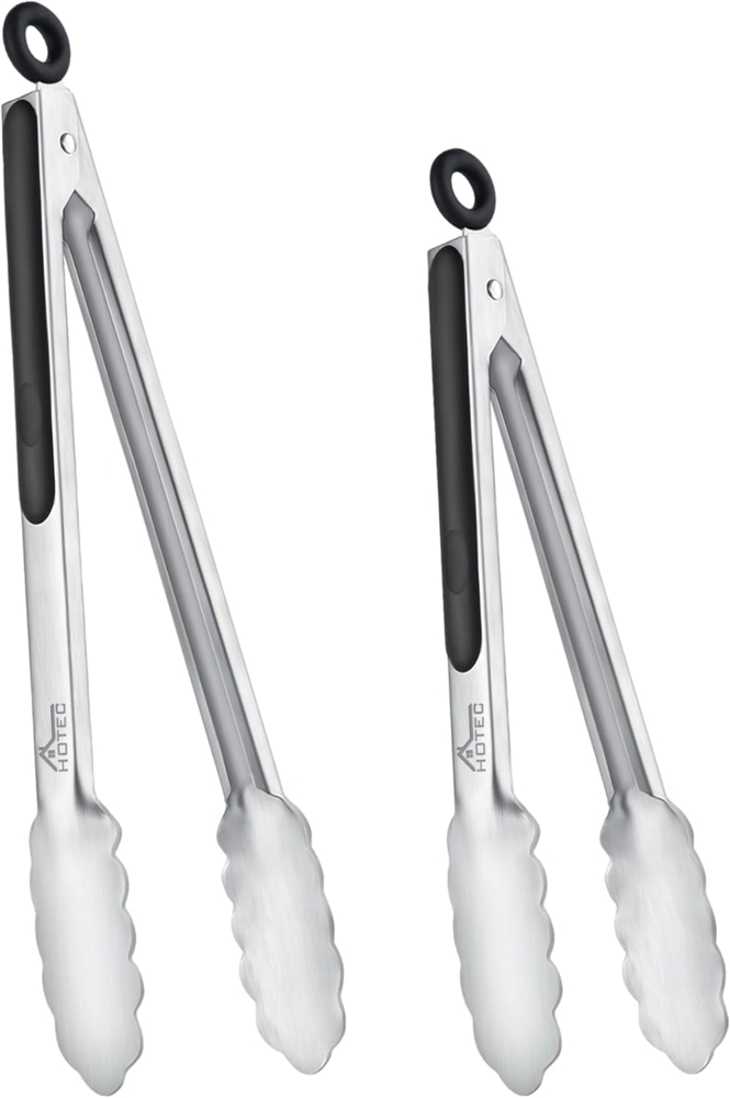 hotec Premium Edelstahl Küche Zange Set von 5,1 22,9 cm und 30,5 cm Locking Metall Lebensmittel Zange rutschfesten Griff Bild 1