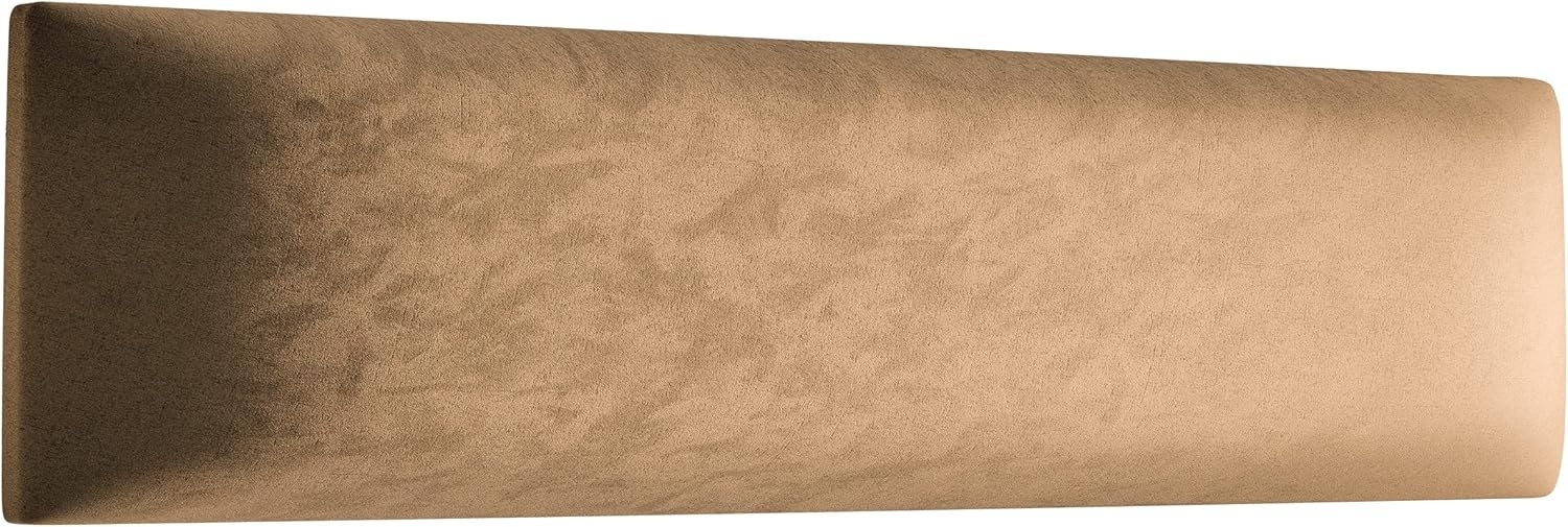 Muralo Samt Wandkissen Stoff Polsterpaneel Schlafzimmer Wohnzimmer Bett Wandpolster Bettkopfteil Lendekissen Modern Luxus Gepolstert Polster Paneel (Beige, 80x20 cm) Bild 1