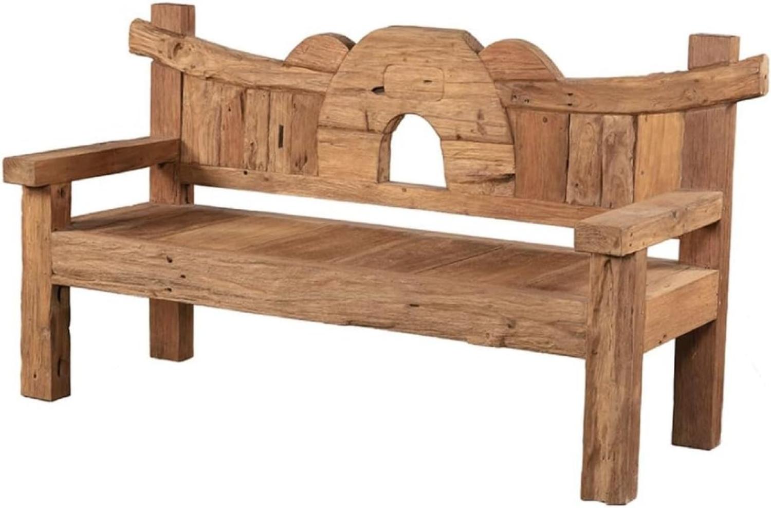 Casa Padrino Luxus Gartenbank Naturfarben 175x60 x H. 100 cm - Teakholz Garten Sitzbank - Teakholz Garten Möbel - Massivholz Garten Möbel - Luxus Garten Möbel Bild 1