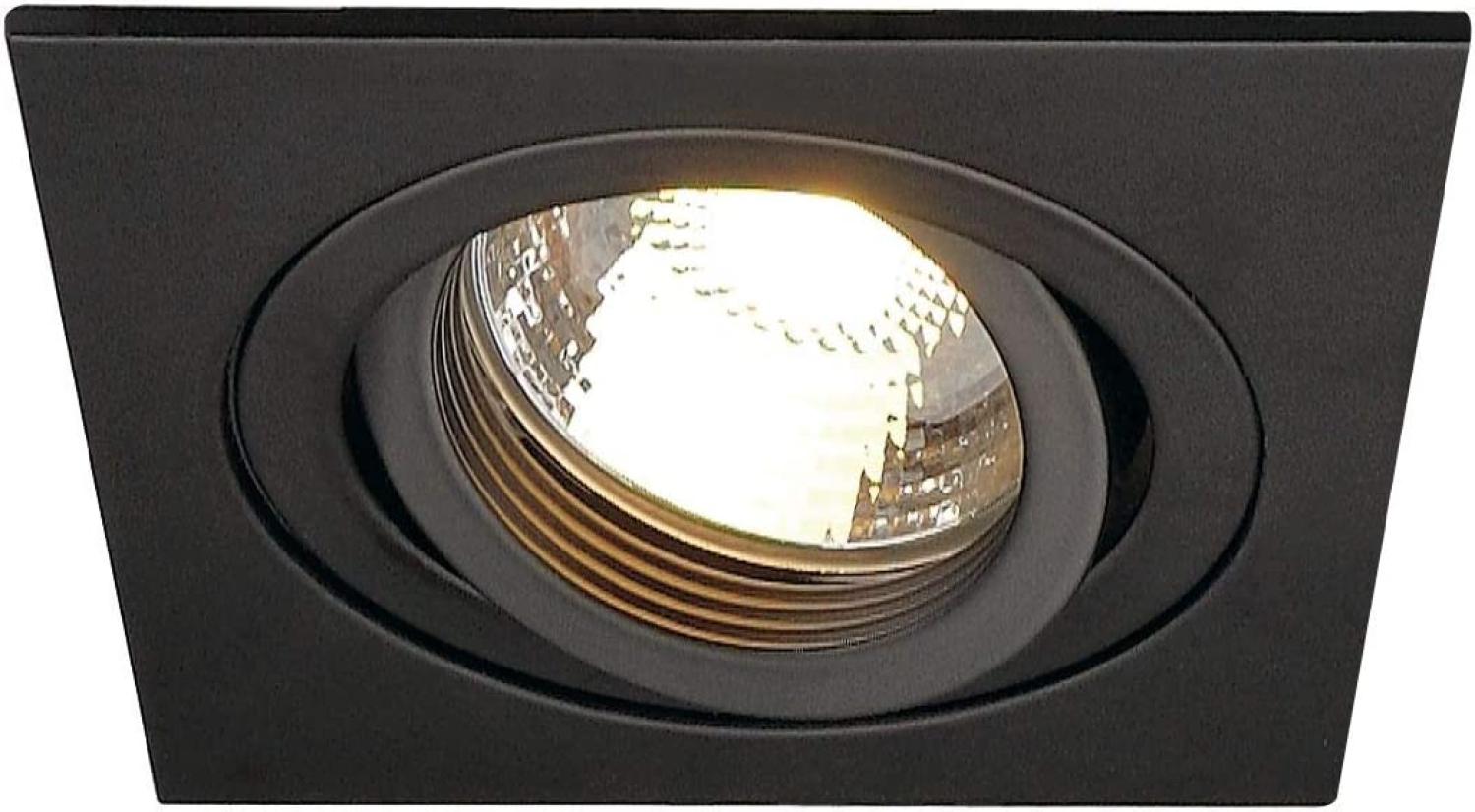 SLV No. 113491 NEW TRIA I GU10 Downlight eckig mattschwarz max. 50W inkl. Clipfedern Bild 1