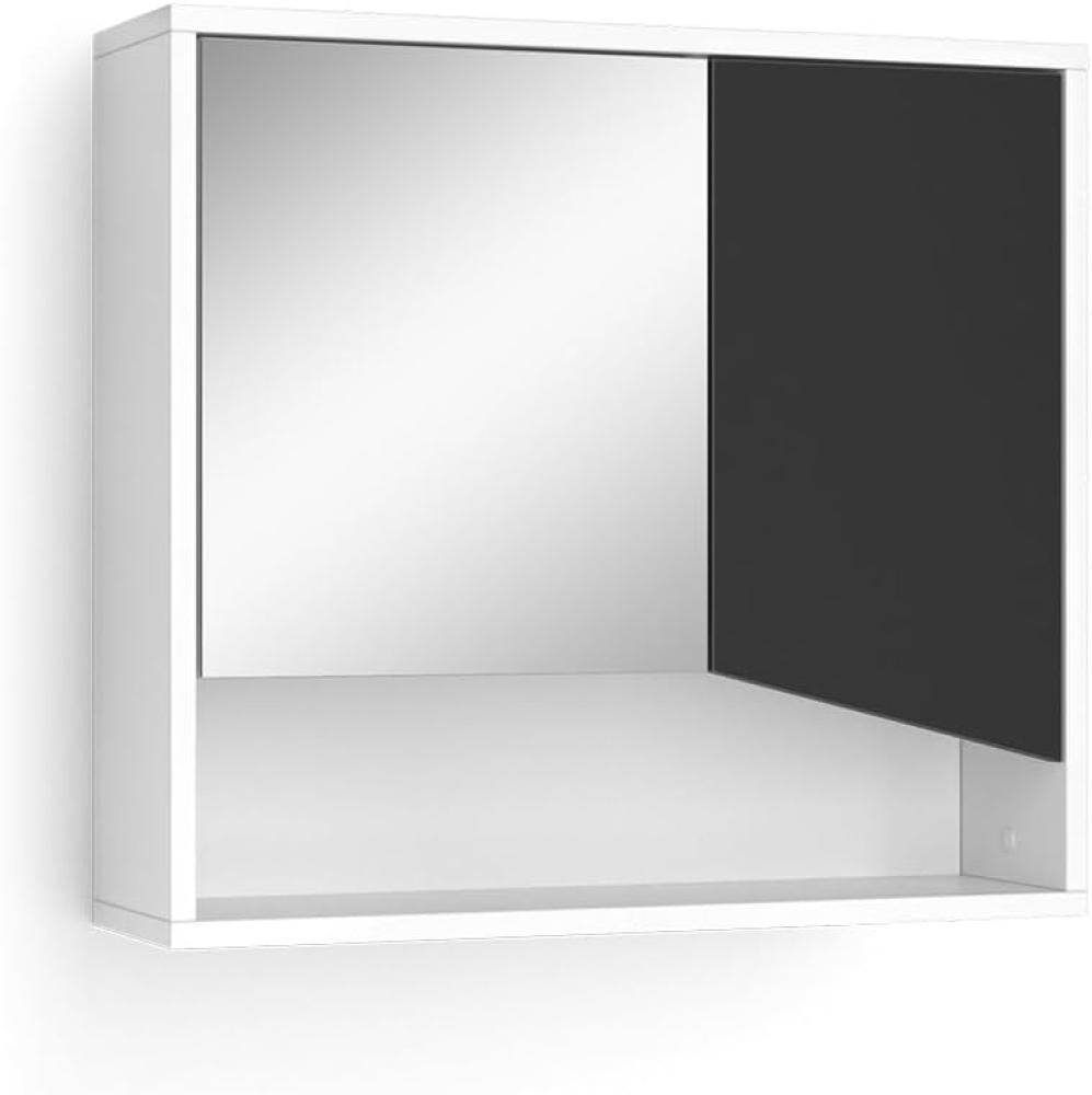 Vicco Badspiegelschrank Irida Weiß Anthrazit 60 x 55 cm Bild 1