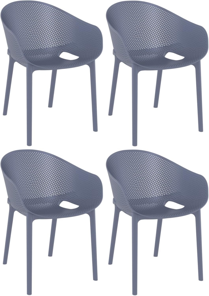 CLP 4er Set Stühle Sky Pro stapelbar und mit modernem Design,dunkelgrau Bild 1