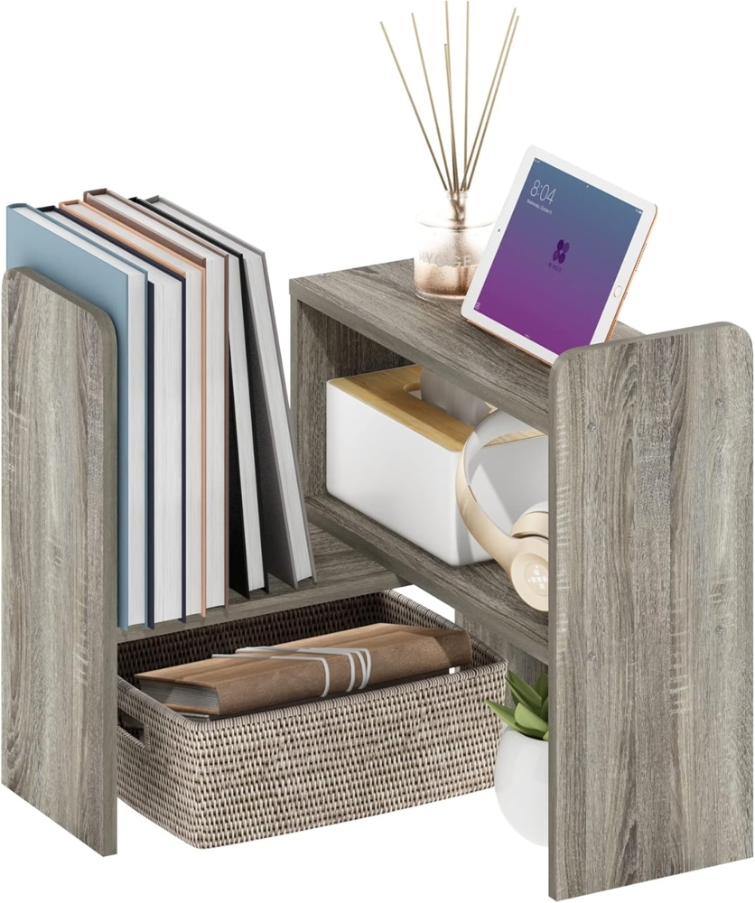 Furinno Classic Schreibtisch-Organizer-Bücherregal, Französische Eiche Bild 1
