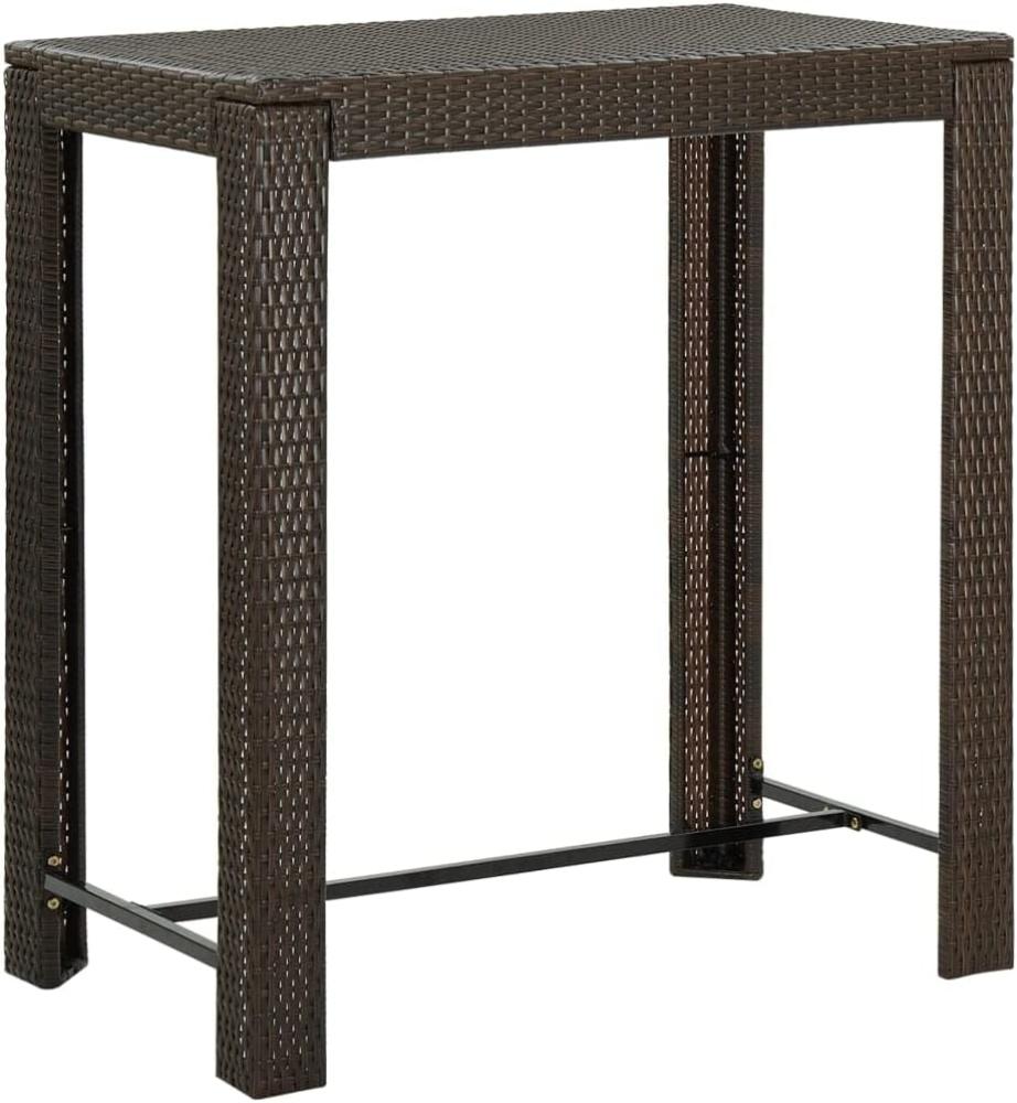 vidaXL Garten-Bartisch Braun 100x60,5x110,5 cm Poly Rattan 45873 Bild 1