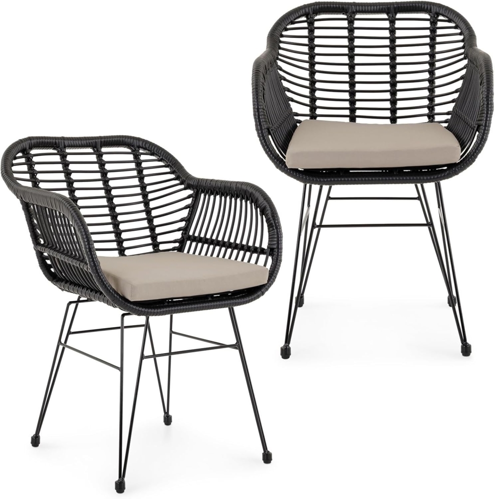 IDIMEX Gartenstuhl PARAMO (2 St), In & Outdoor Esszimmerstuhl 2er Set mit Metallgestell in Rattan Optik Bild 1