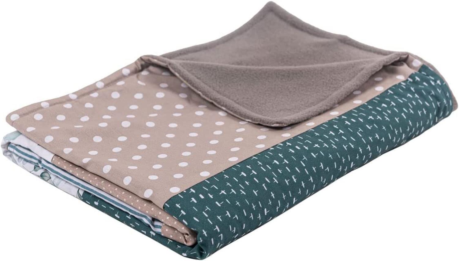 ULLENBOOM ® Babydecke 70x100 cm, Für Winter geeignet, Eukalyptus (Made in EU) - Baby Kuscheldecke aus OEKO TEX Baumwolle & Fleece, ideal als Kinderwagendecke oder Spieldecke Bild 1